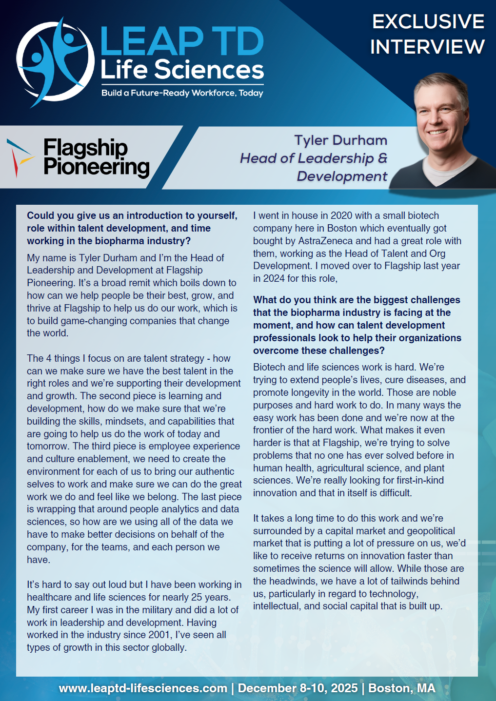 Head of Leadership & Development from Flagship Pioneering Exclusive interview, LEAP HR Talent Development Life Sciences